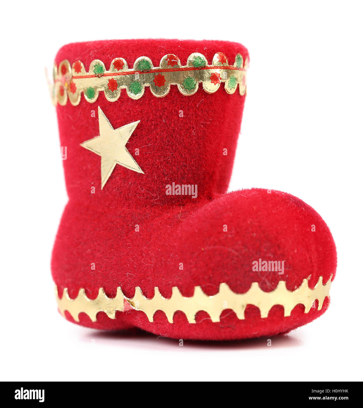 Regalo di natale red boot. Foto Stock