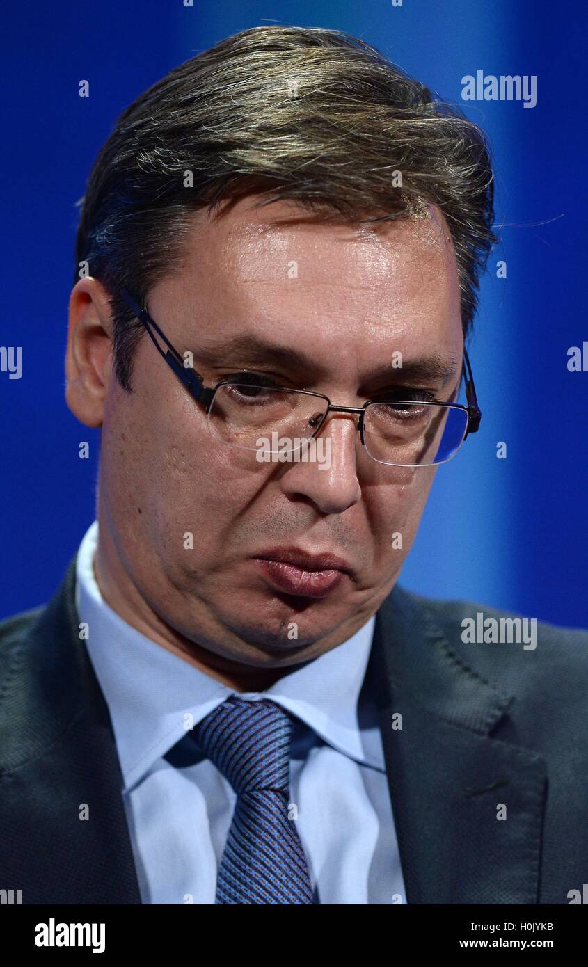 New York, NY, STATI UNITI D'AMERICA. Xx Settembre, 2016. Aleksandar Vucic di presenze per 2016 Clinton Global Initiative (CGI) Riunione annuale, lo Sheraton New York Times Square Hotel, New York, NY Settembre 20, 2016. Credito: Kristin Callahan/Everett raccolta/Alamy Live News Foto Stock