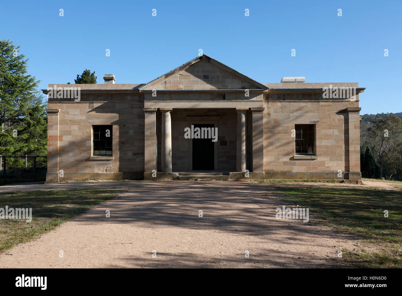 Hartley Courthouse è stato progettato da architetto coloniale Mortimer Lewis in Grecian stile Revival (cira 1837). Foto Stock