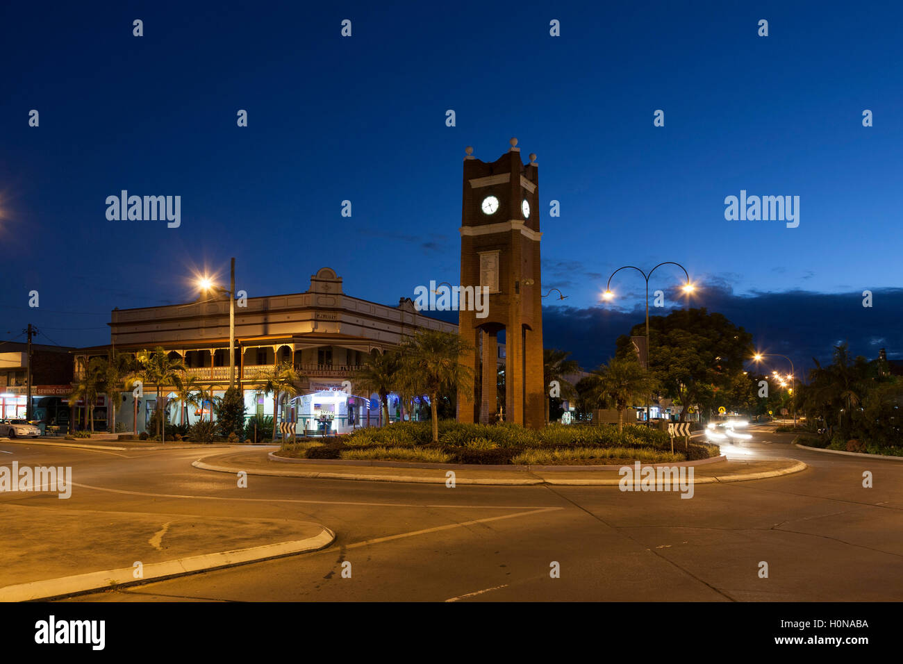 Il Clocktower rotatoria in Grafton NSW Australia Foto Stock