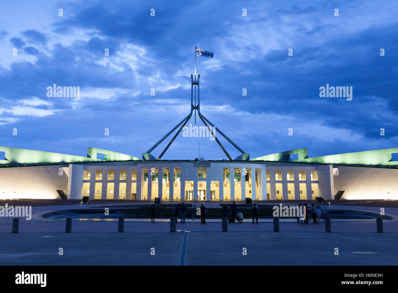 Ingresso anteriore per la Casa del Parlamento a Canberra Australian Capital Territory Australia. Foto Stock