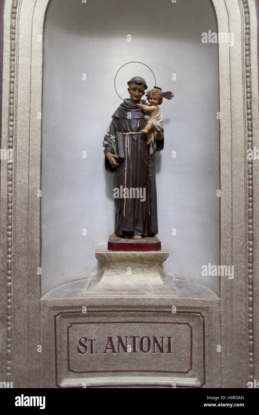 San Antonio all'eremo di Santa Trinità, vicino L'ESPLUGA DE Francolí, Tarragona Catalogna. Foto Stock