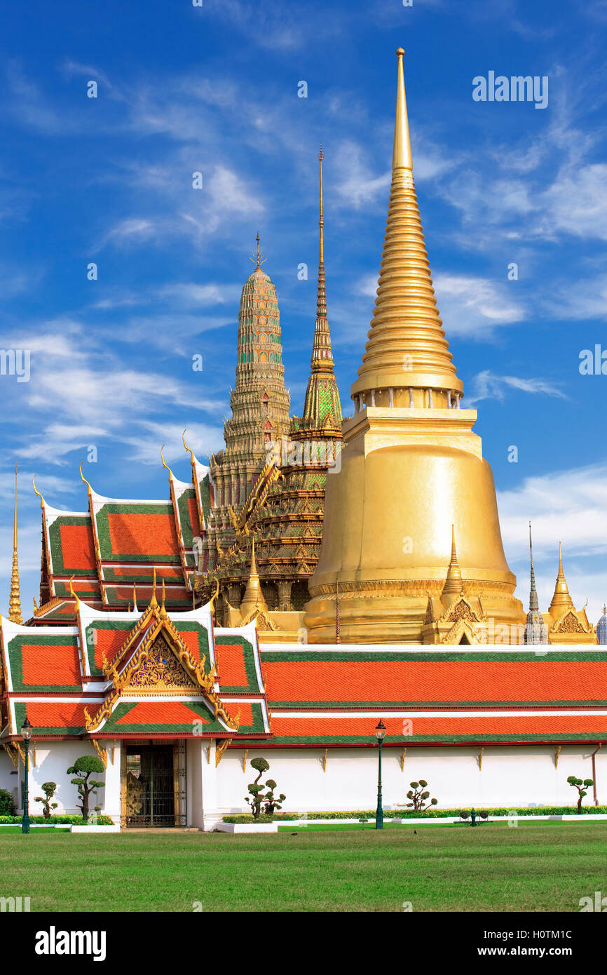 Il Wat Phra Kaeo , tempio di Bangkok Foto Stock