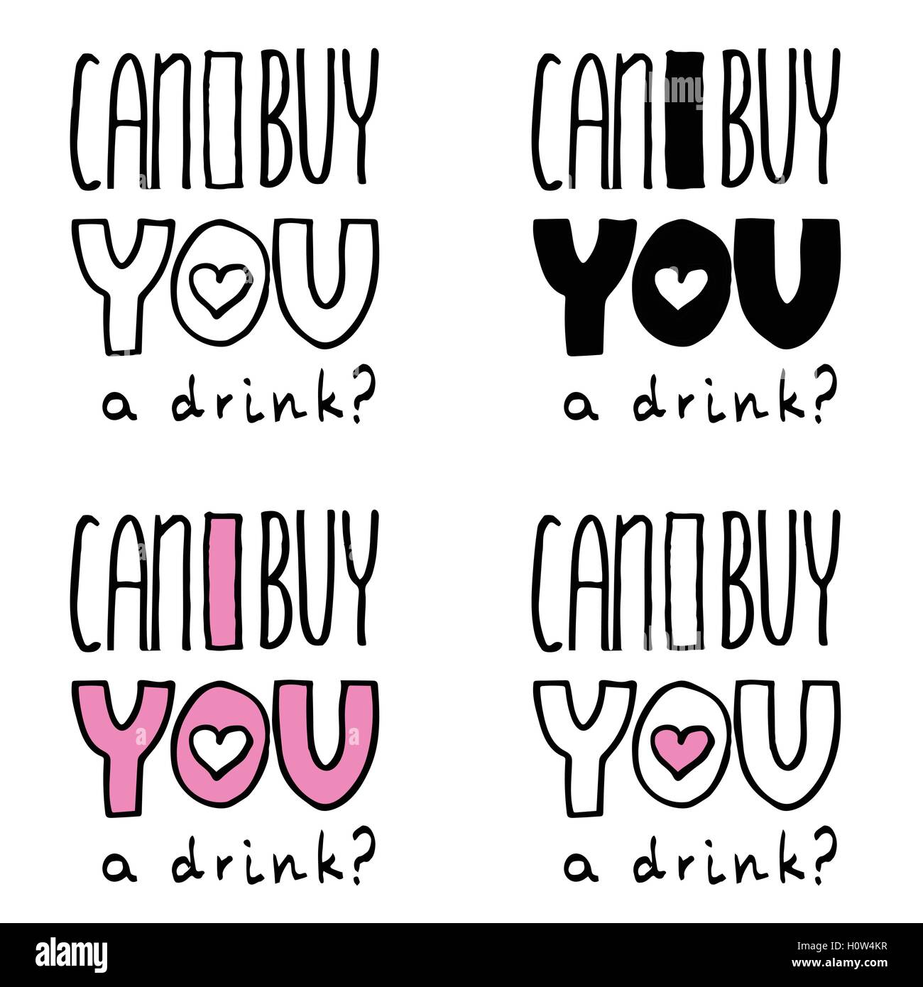 Composizione scritta 'Posso acquistare una bevanda?' su sfondo bianco Illustrazione Vettoriale