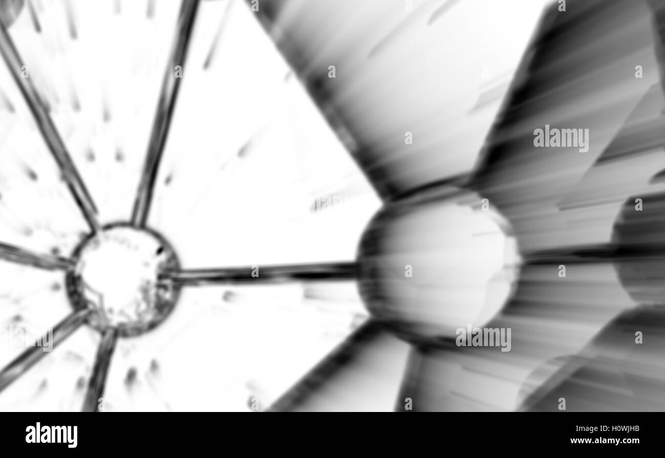 Molecolare caos geometrico astratto struttura. La scienza della connessione di rete con tecnologia hi-tech con sfondo copyspace rendering 3D Foto Stock