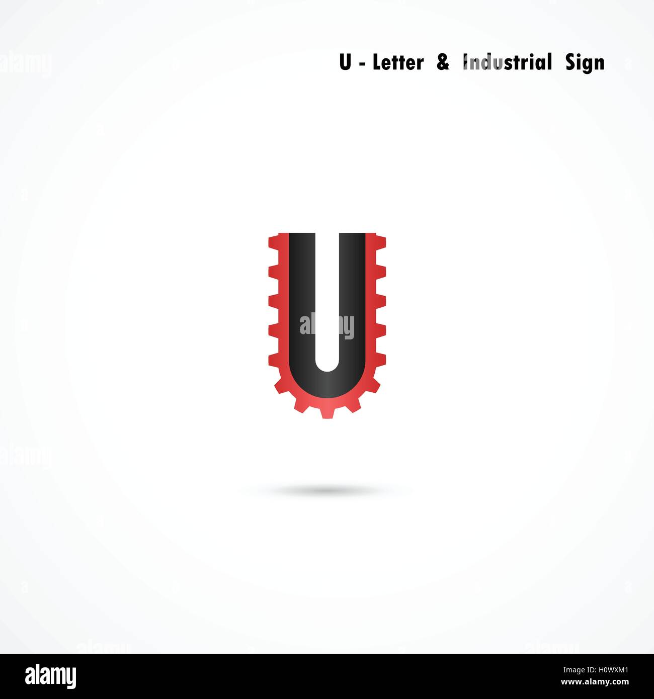 U-lettera e icona a ingranaggio design template vettoriale.U-alphabet vector design.aziendale e industriale simbolo creativo.vettore Illustrazione Vettoriale