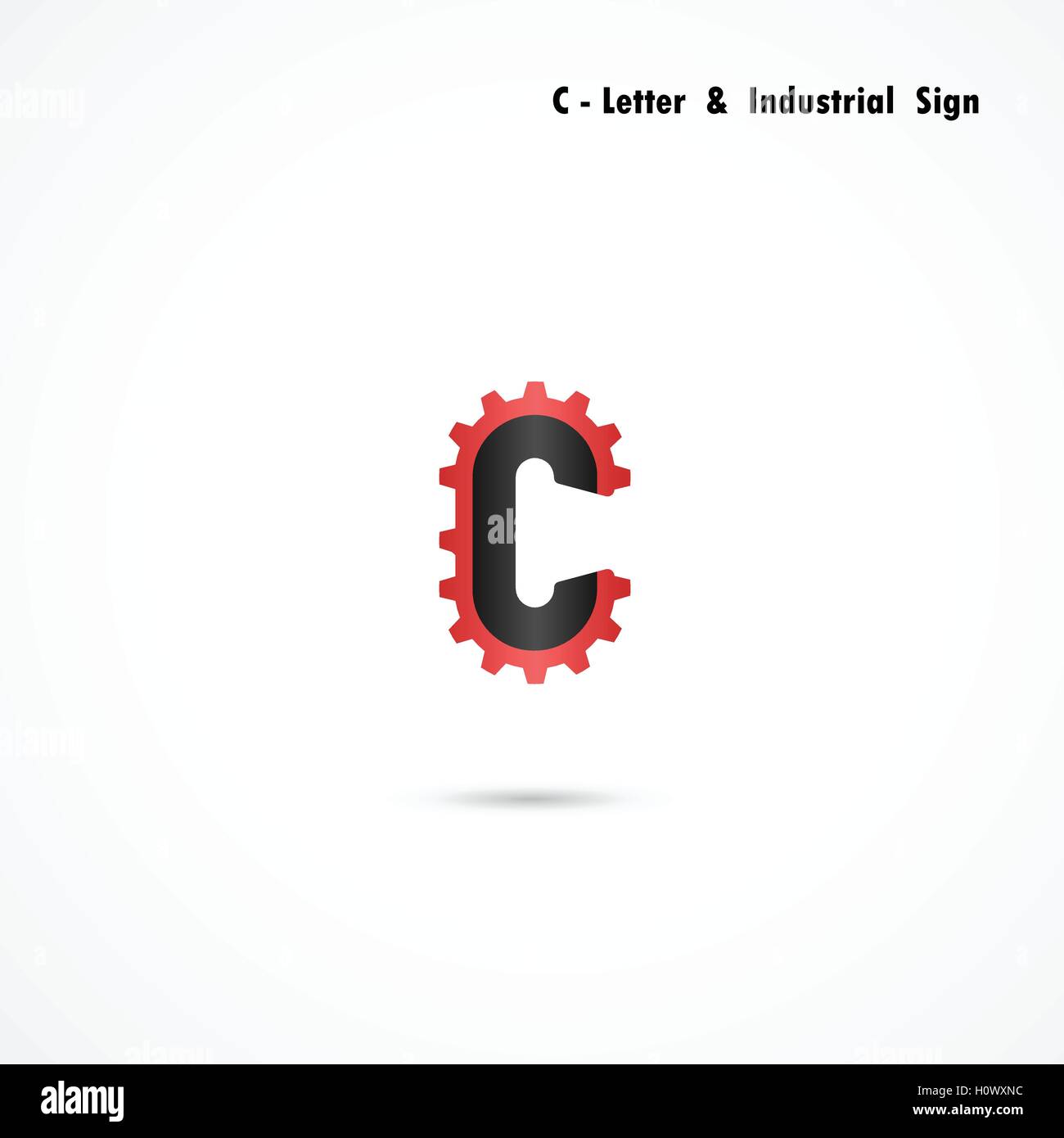 C-lettera e icona a ingranaggio design template vettoriale.C-alphabet vector design.aziendale e industriale simbolo creativo.vettore Illustrazione Vettoriale
