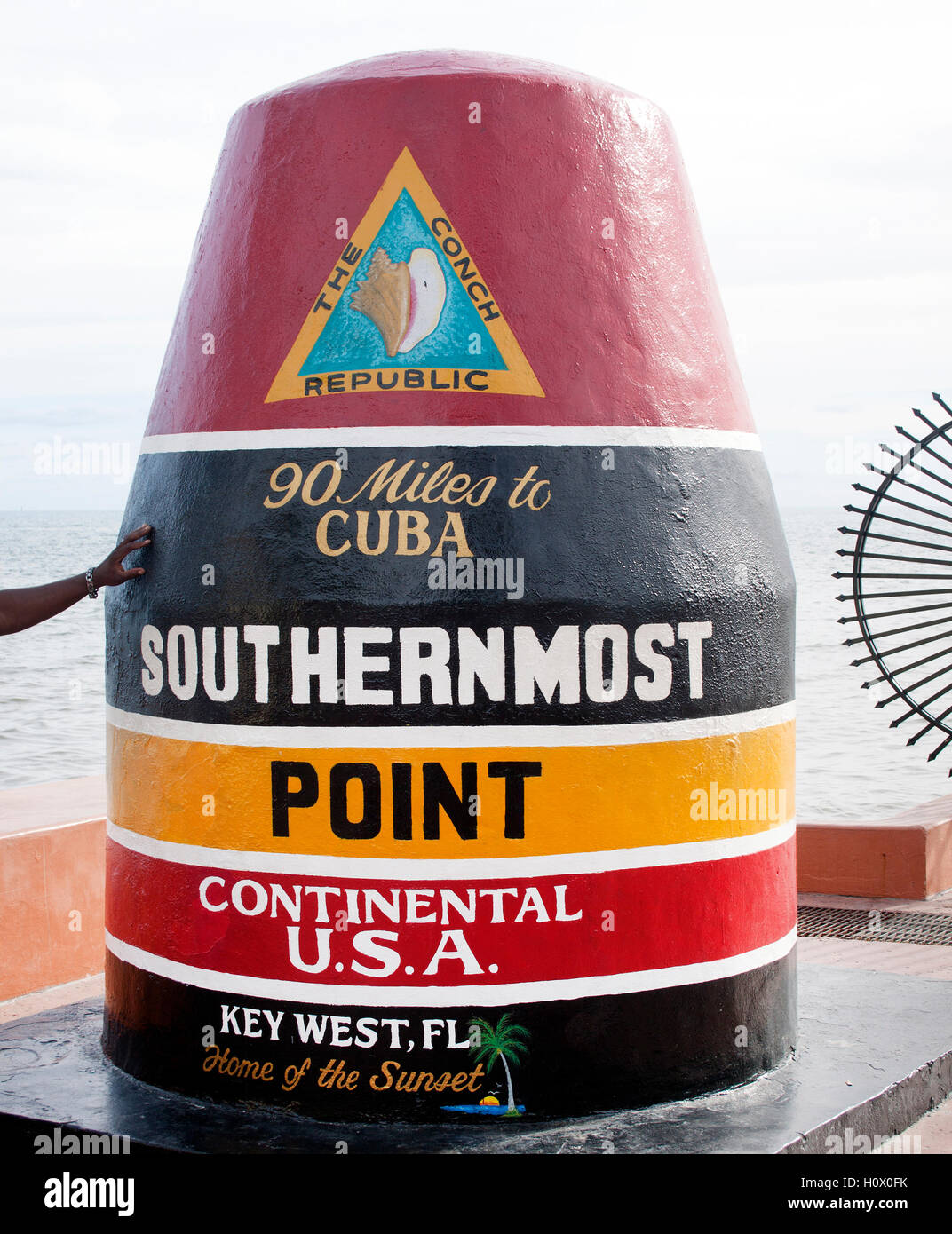 Il punto più meridionale degli Stati Uniti marcatore in Key West Florida Foto Stock