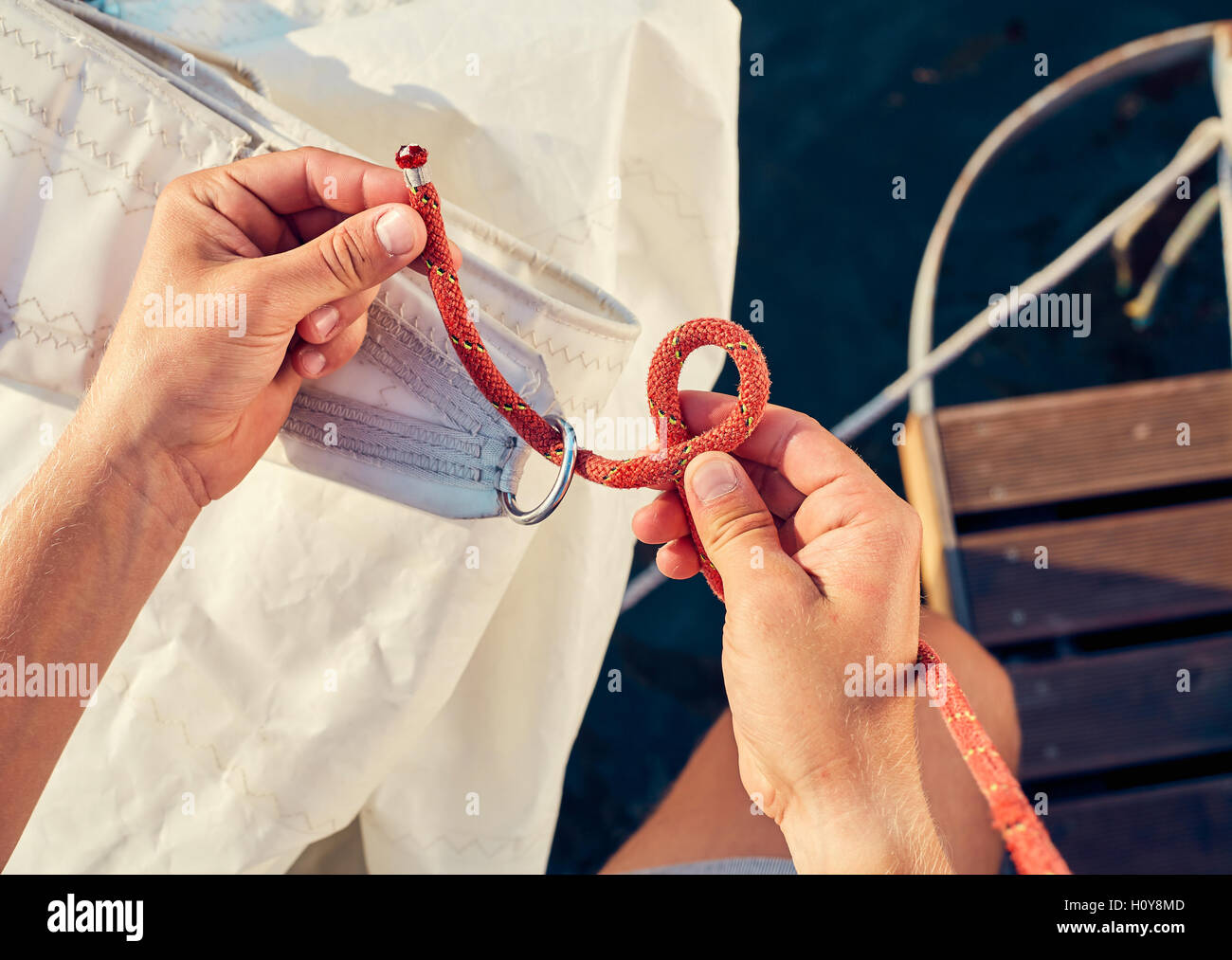 Processo di bolina per maglieria Foto Stock