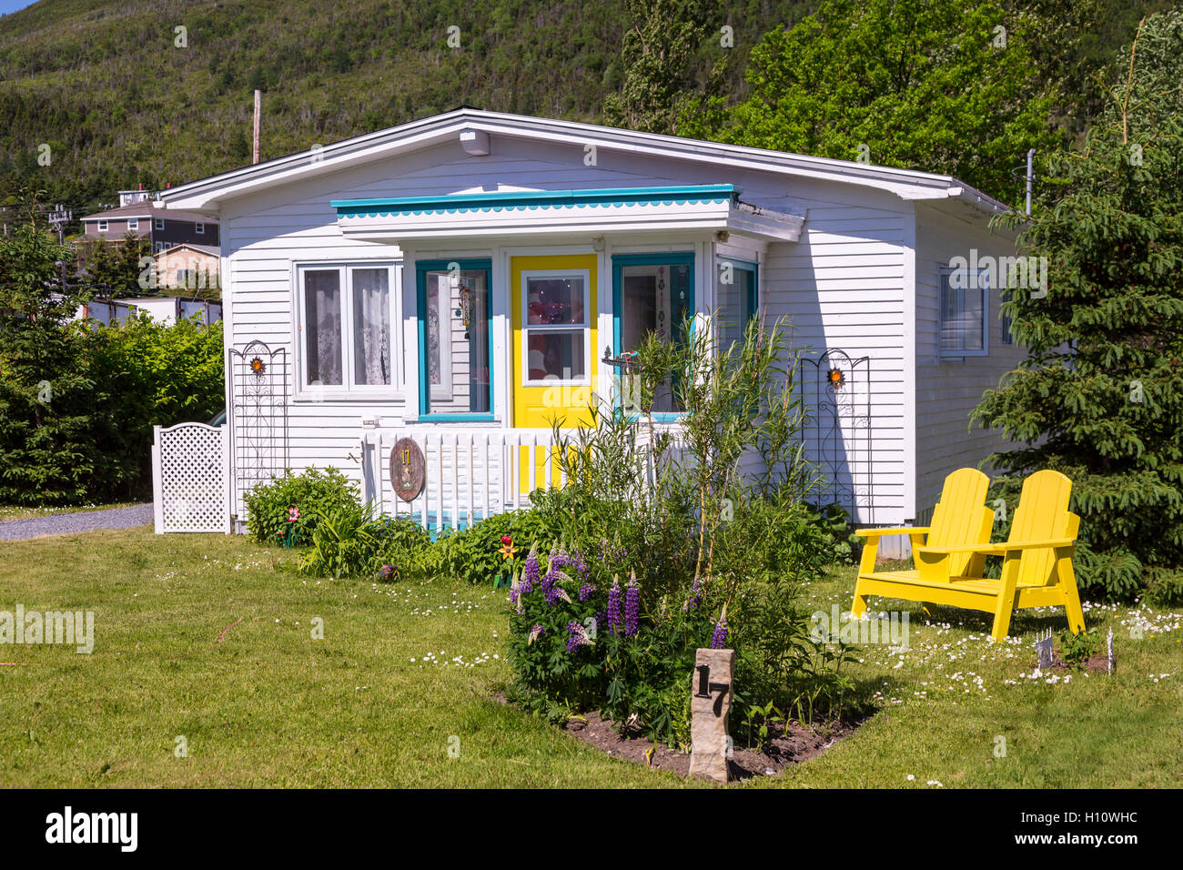 Un'isola home al punto di Woody, Terranova e Labrador, Canada. Foto Stock