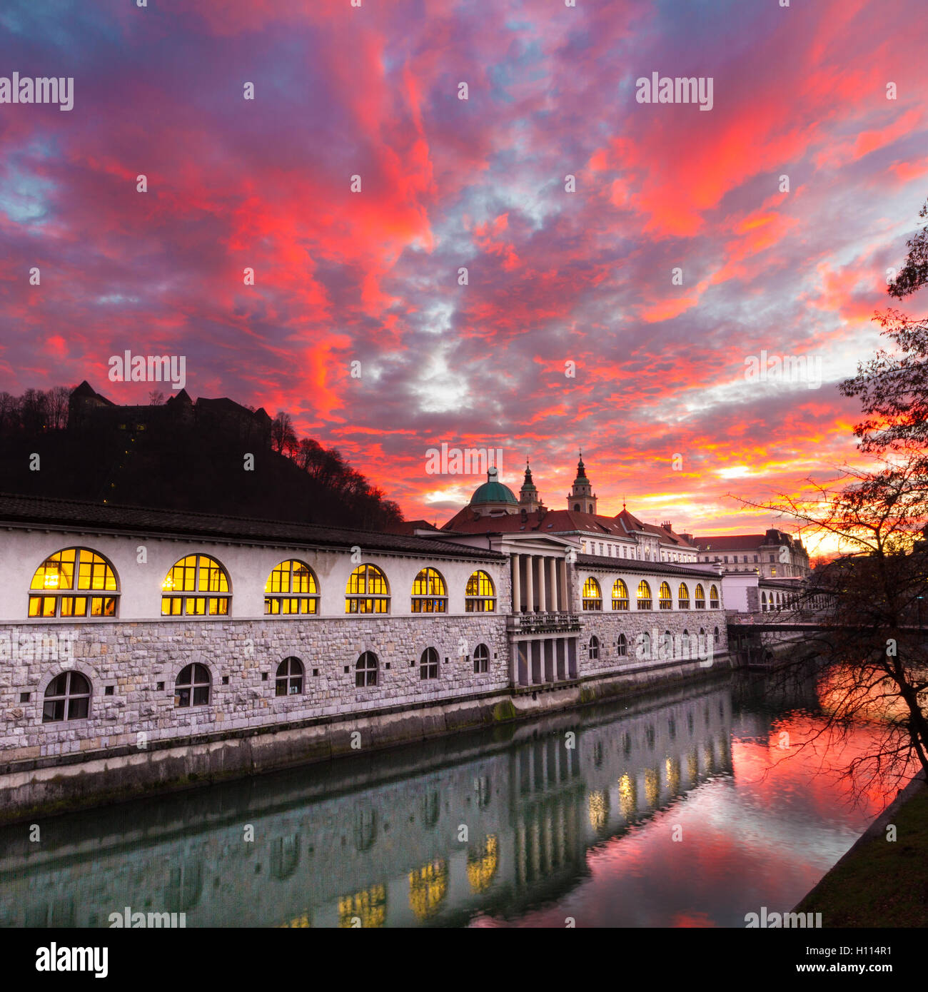 Lubiana, capitale della Slovenia, l'Europa. Foto Stock