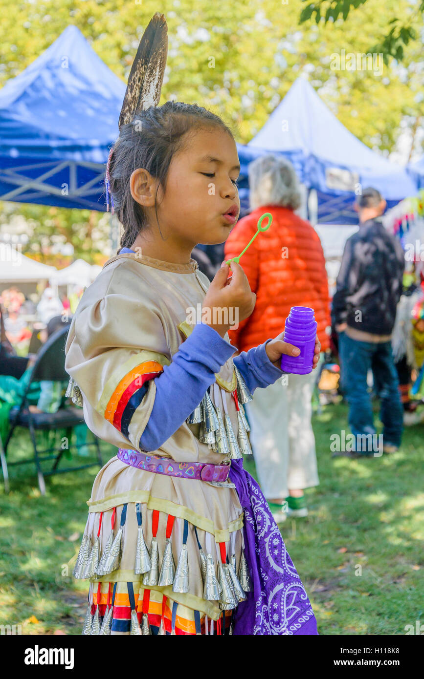 DTES Pow Wow e celebrazione culturale, Oppenheimer Park, Vancouver, British Columbia, Canada Foto Stock