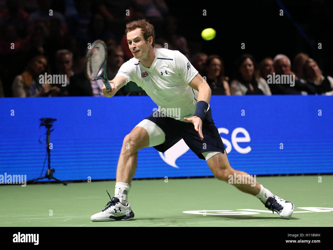 Andy Murray durante la sua mostra il match contro Grigor Dimitrov durante l'Andy Murray evento live al SSE idro, Glasgow. Stampa foto di associazione. Picture Data: mercoledì 21 settembre, 2016. Vedere PA storia TENNIS Murray. Foto di credito dovrebbe leggere: Jane Barlow/filo PA. Foto Stock