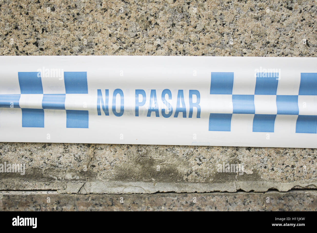 Cordone di polizia la trasgressione, simbolo e segno Foto Stock