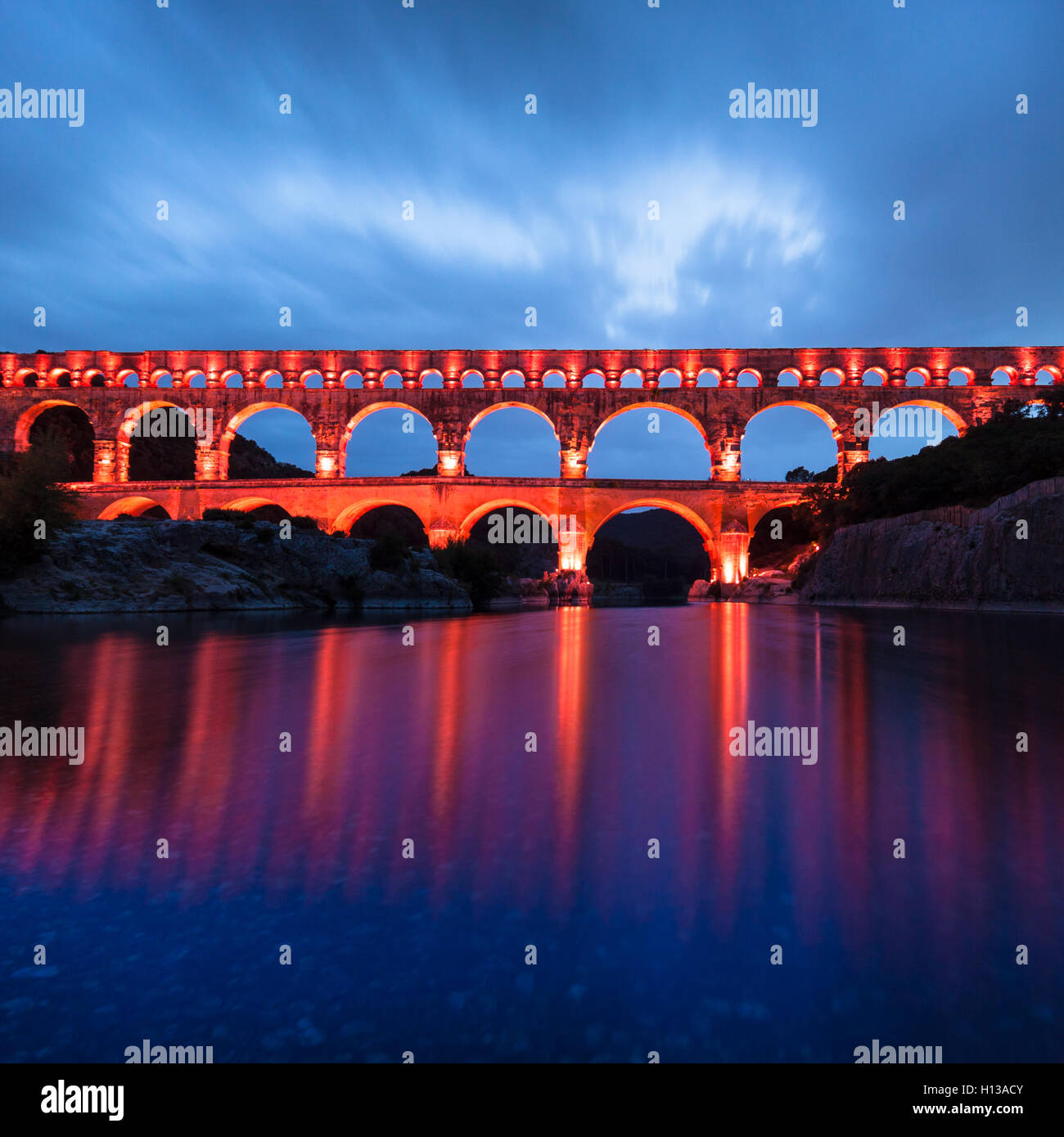 Il Pont du Gard, Francia meridionale, Europa. Foto Stock