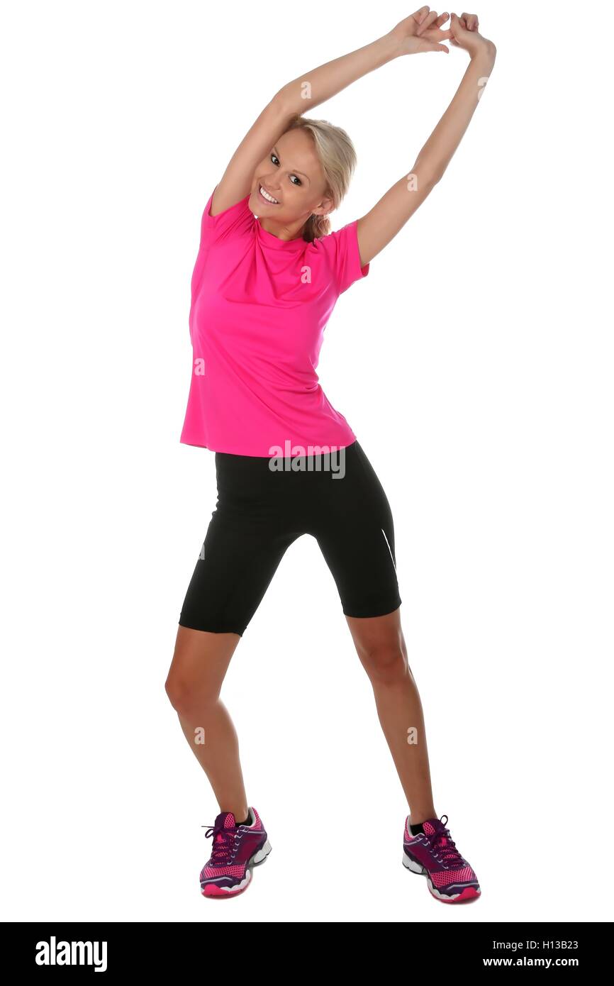 Piuttosto atleta Stretching Foto Stock
