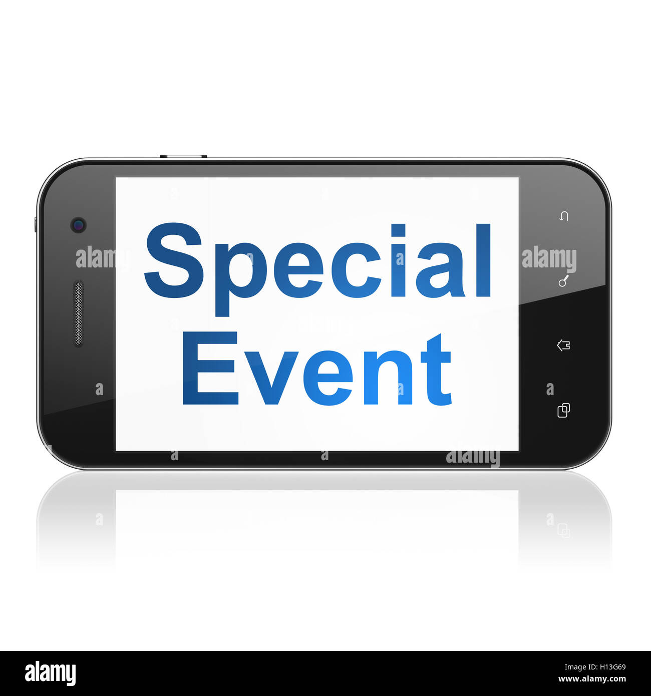 Il concetto di business: Evento Speciale sullo smartphone Foto Stock