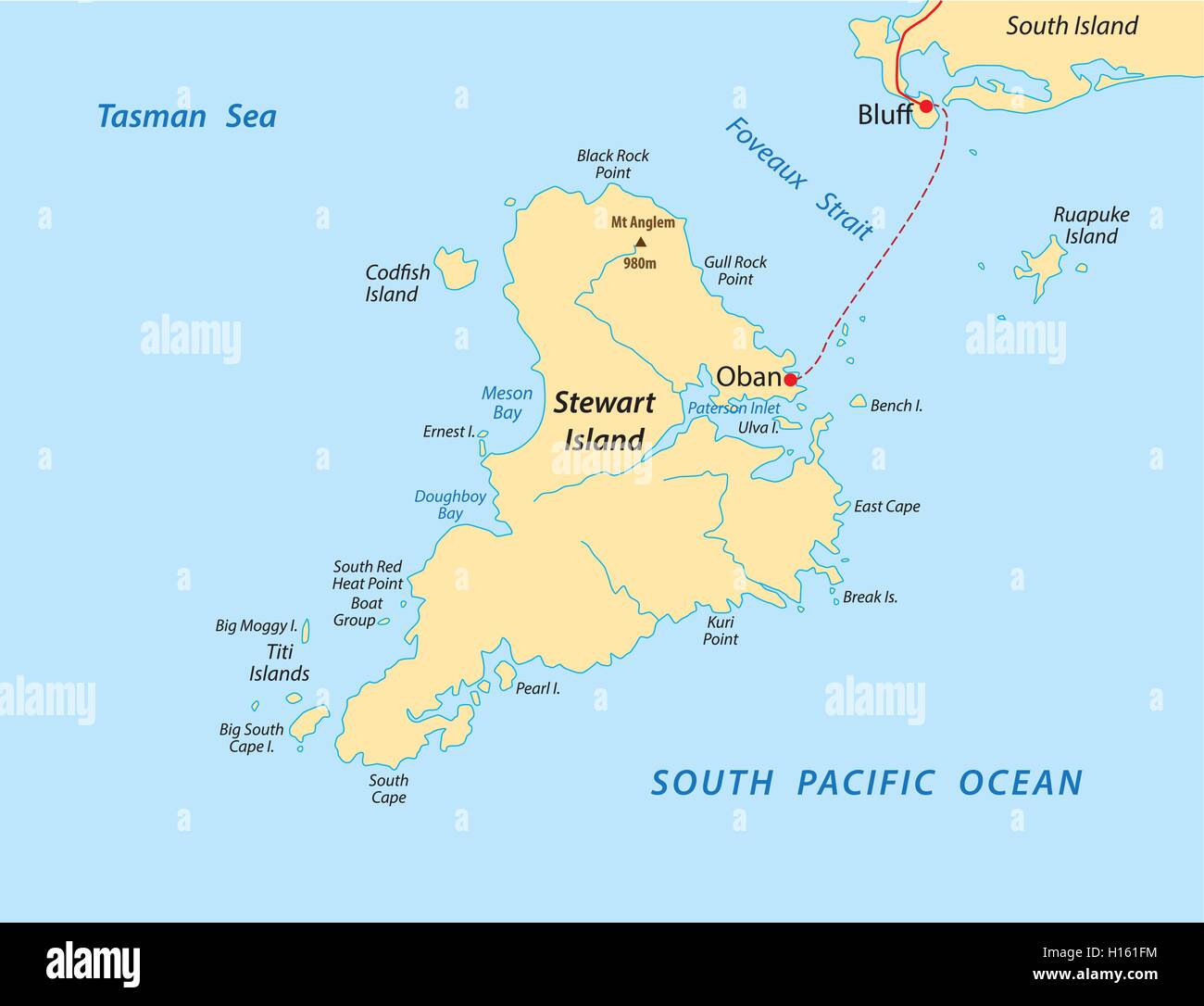 Stewart mappa dell'isola Illustrazione Vettoriale