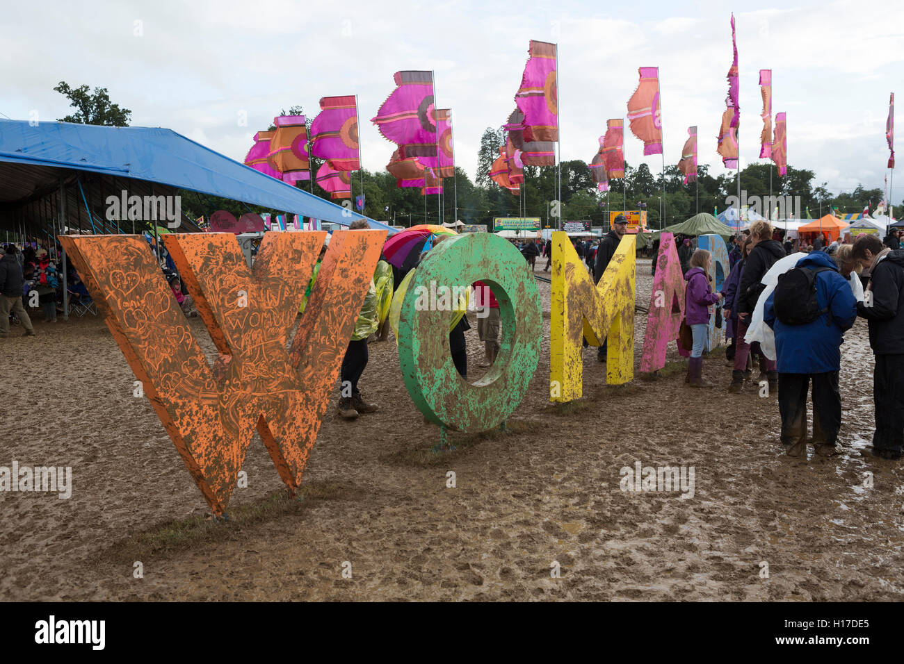 Segno Womud al 2015 Womad Festival, Malmesbury, Regno Unito. Foto Stock