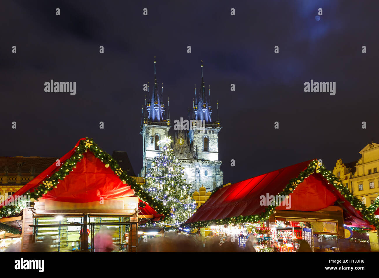 Natale la piazza della Città Vecchia di Praga, Repubblica Ceca Foto Stock