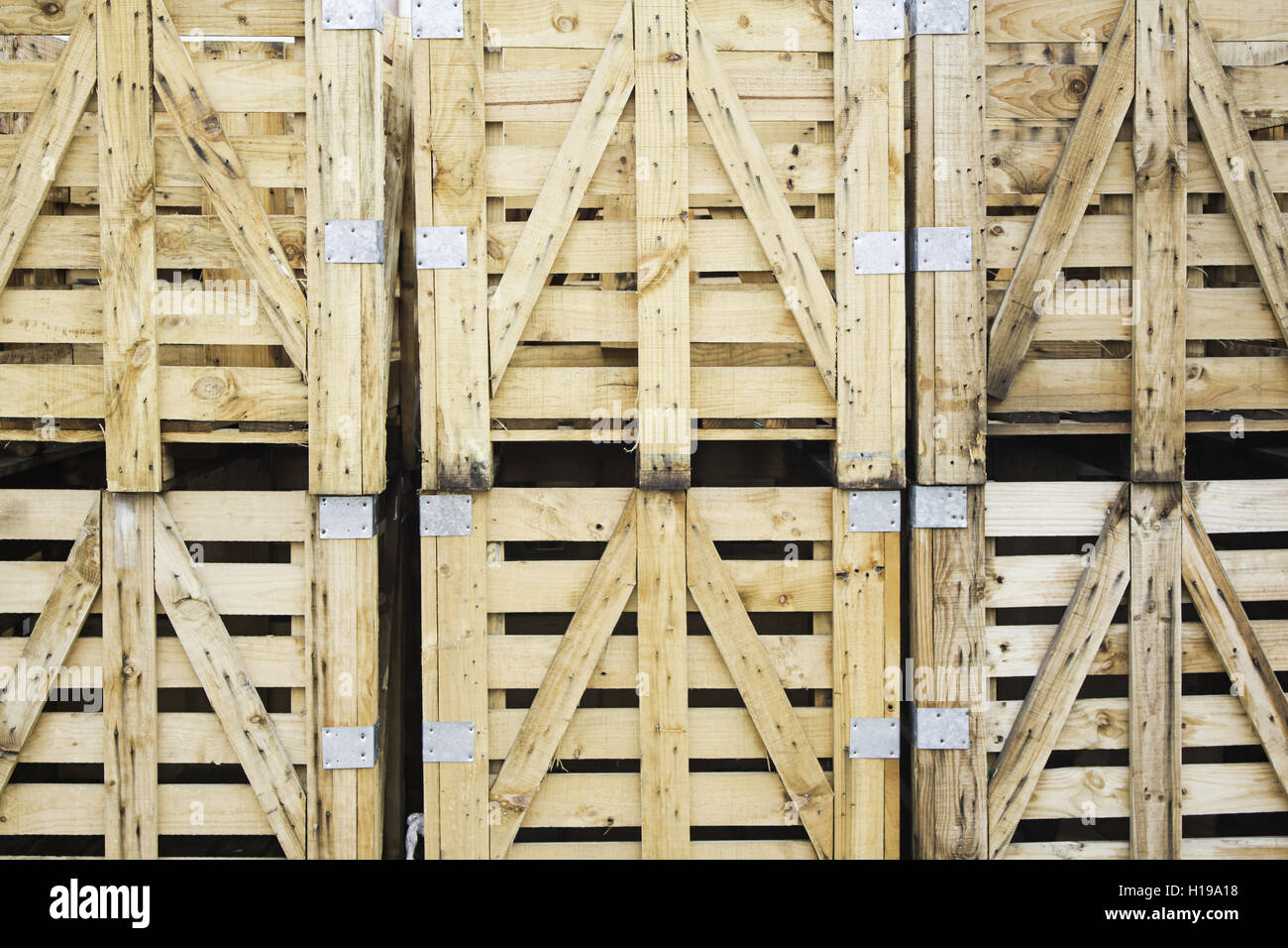 Produce pallet in legno Scatole, imprese e industria Foto Stock