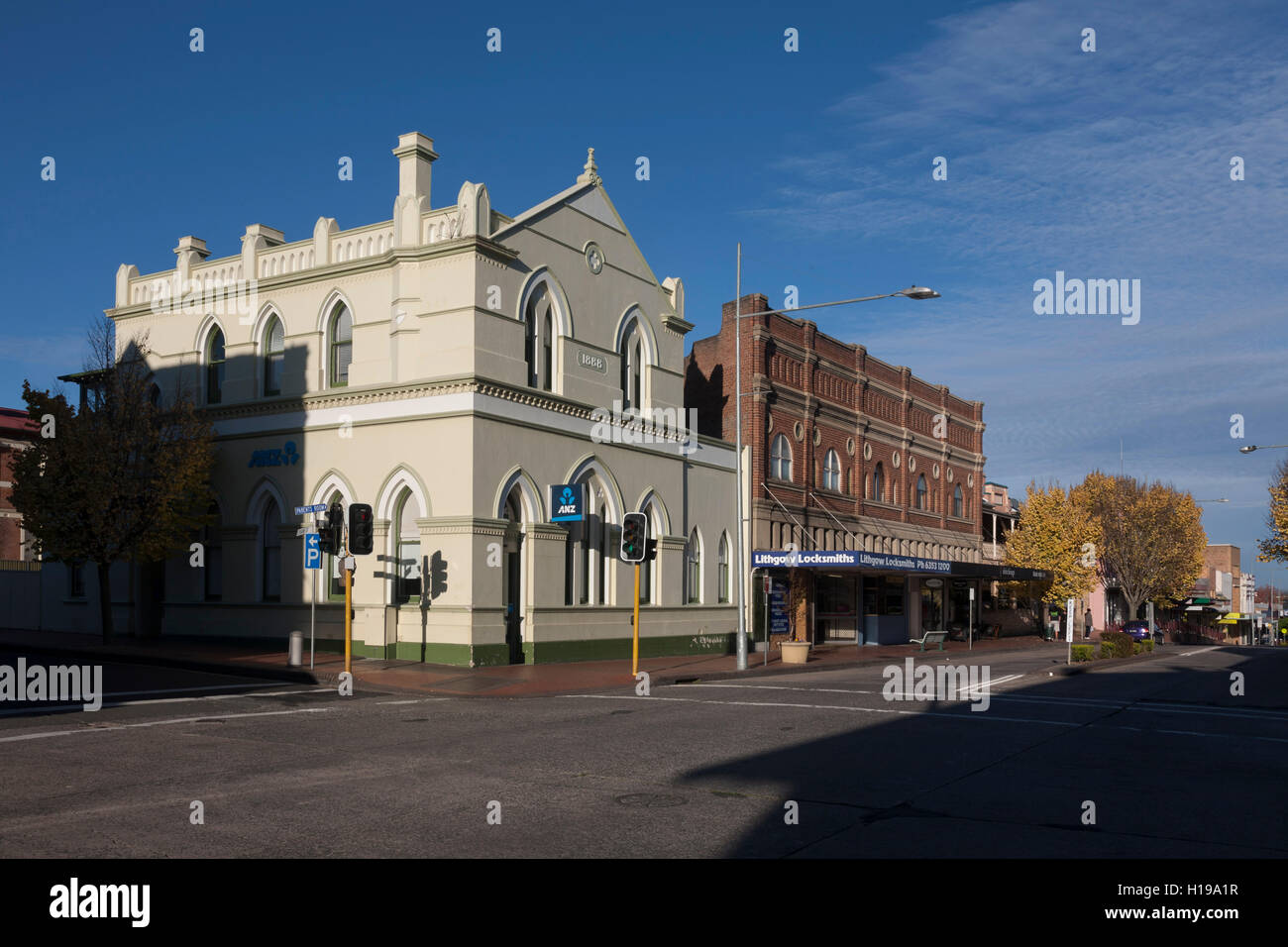 Banca ANZ edificio costruito 1888 Lithgow Nuovo Galles del Sud Australia Foto Stock