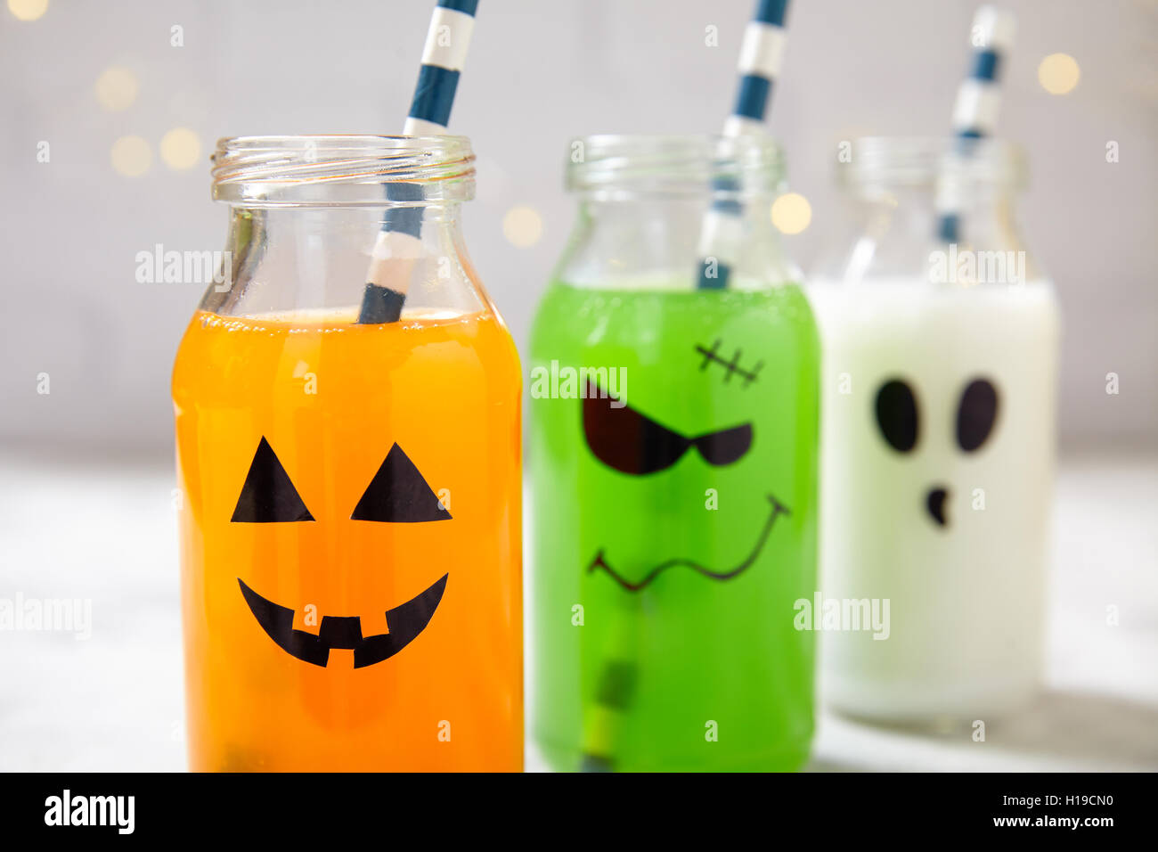 Carino bevande di Halloween per una festa per bambini Foto Stock