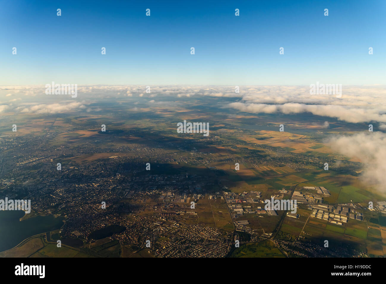 Foto aerea di orizzonte di terra Foto Stock