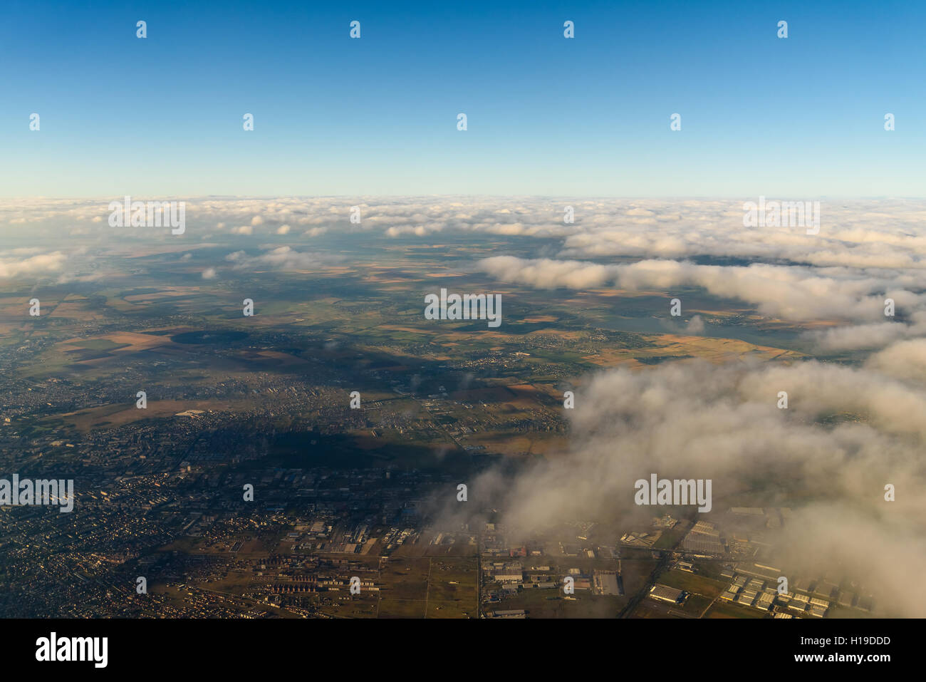 Foto aerea di orizzonte di terra Foto Stock