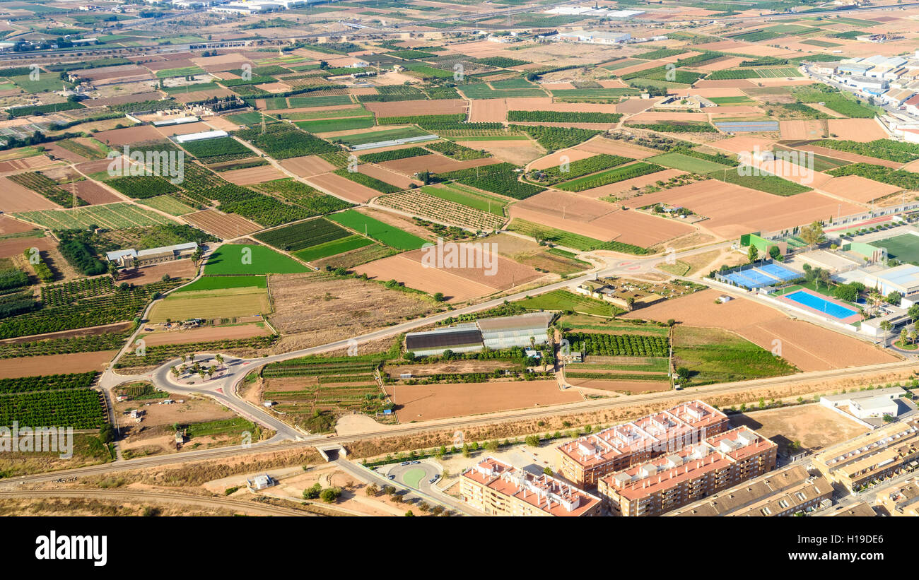 Foto aerea della città di Valencia la zona circostante in Spagna Foto Stock