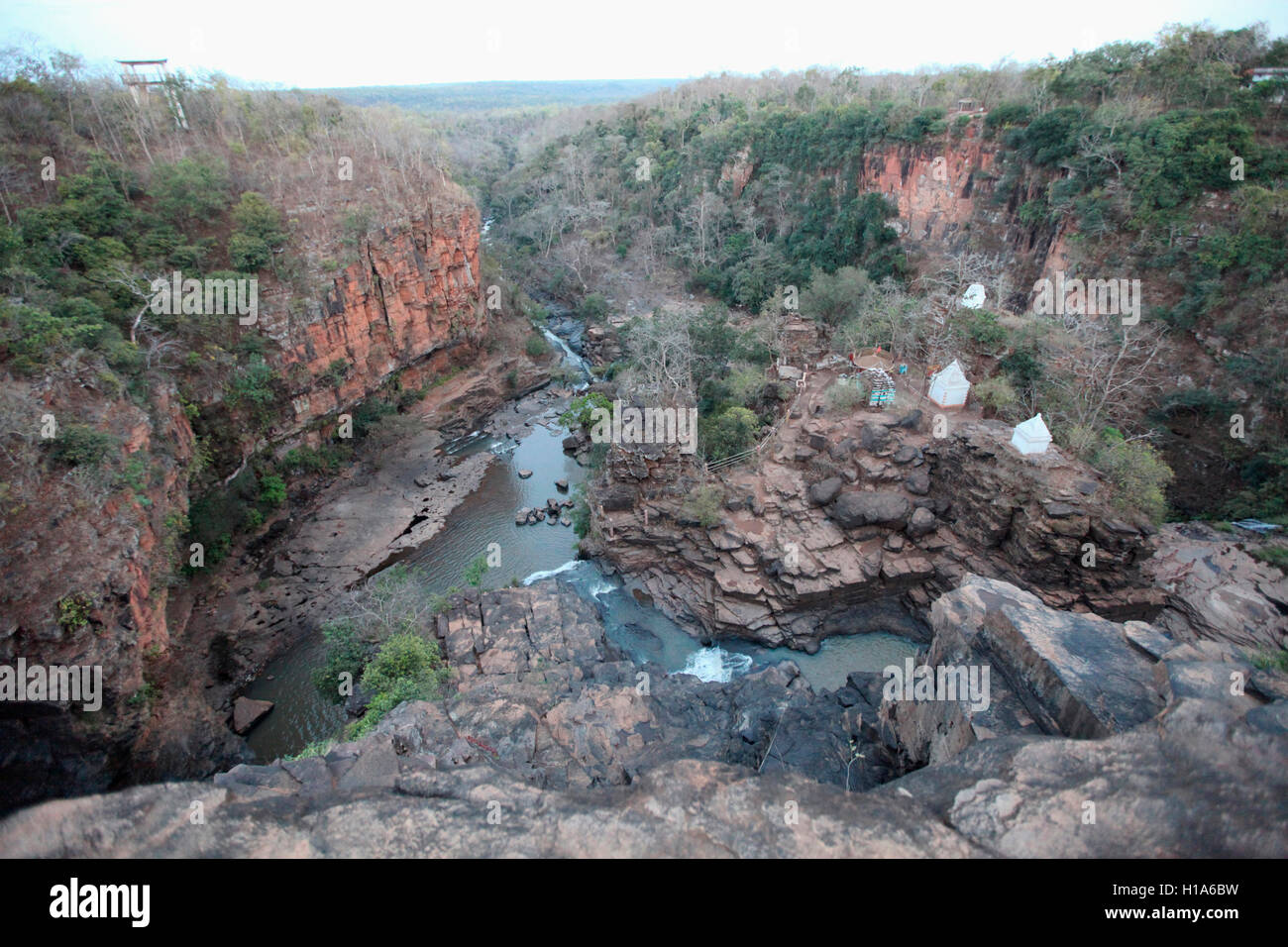 Tiratgadh acqua caduta vista, chattisgarh, India Foto Stock