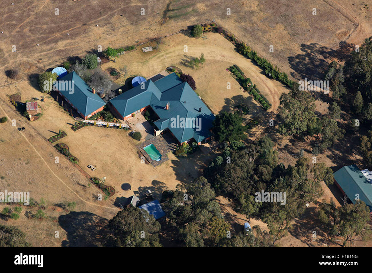 La fotografia aerea di una casa residenziale in Harrismith, Freestate. Sud Africa Foto Stock
