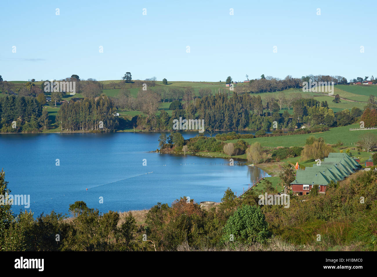 Lago Llanquihue nel sud del Cile. Foto Stock