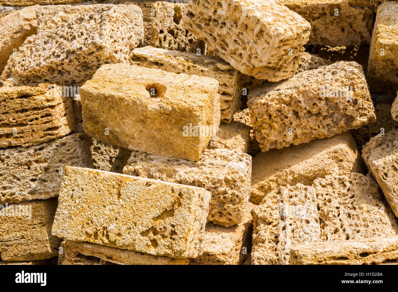 Materiale naturale per la costruzione di coquina Foto Stock