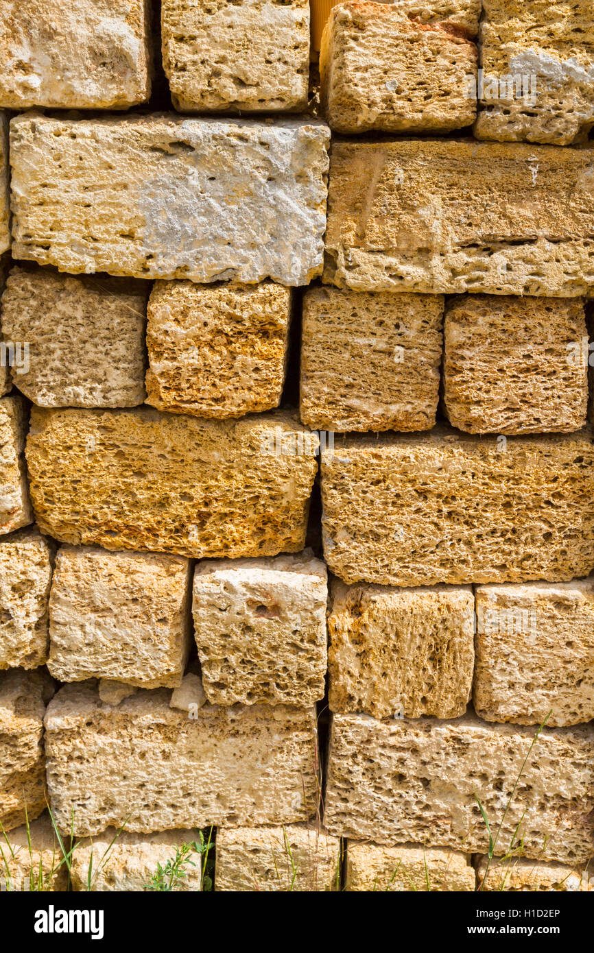 Materiale naturale per la costruzione di coquina Foto Stock