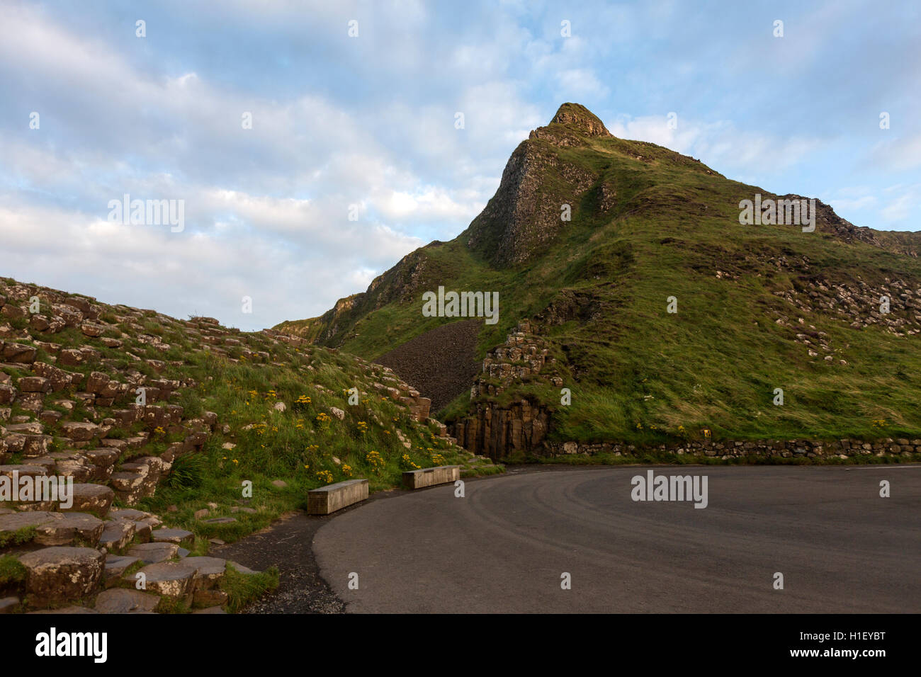Giant's Causeway, Bushmills, County Antrim, Irlanda del Nord, Regno Unito Foto Stock