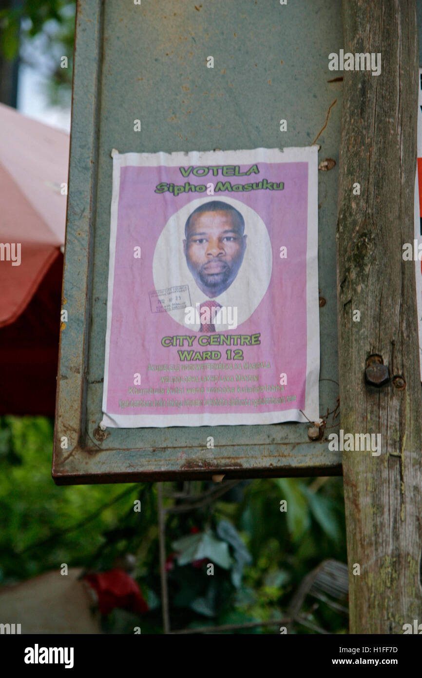 Swaziland poster di voto, Manzini, Regno di Swaziland Foto Stock