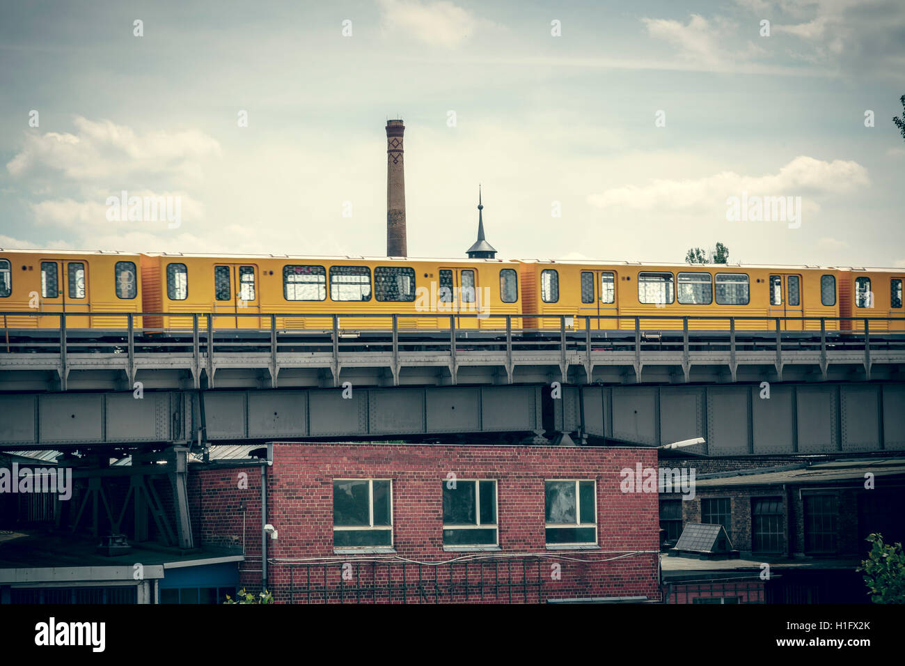 Vintage shoot del giallo della metropolitana di Berlino Foto Stock