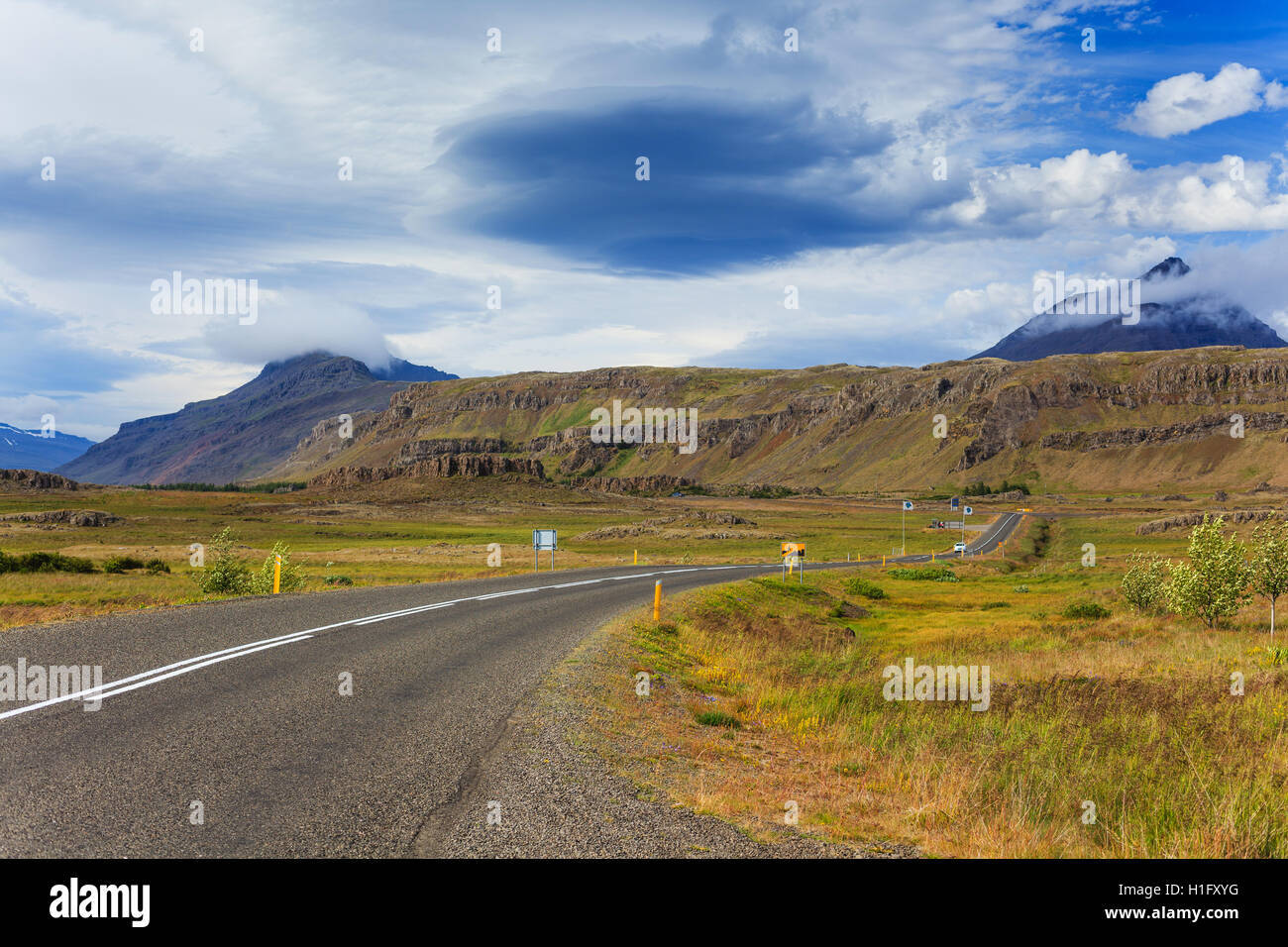 Strada in Islanda. Foto Stock