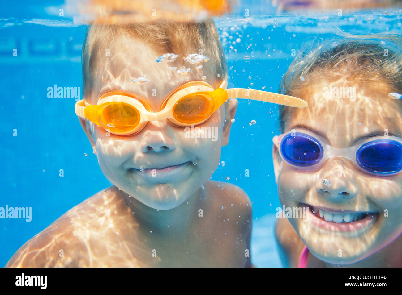 Ritratto di subacquea kids Foto Stock