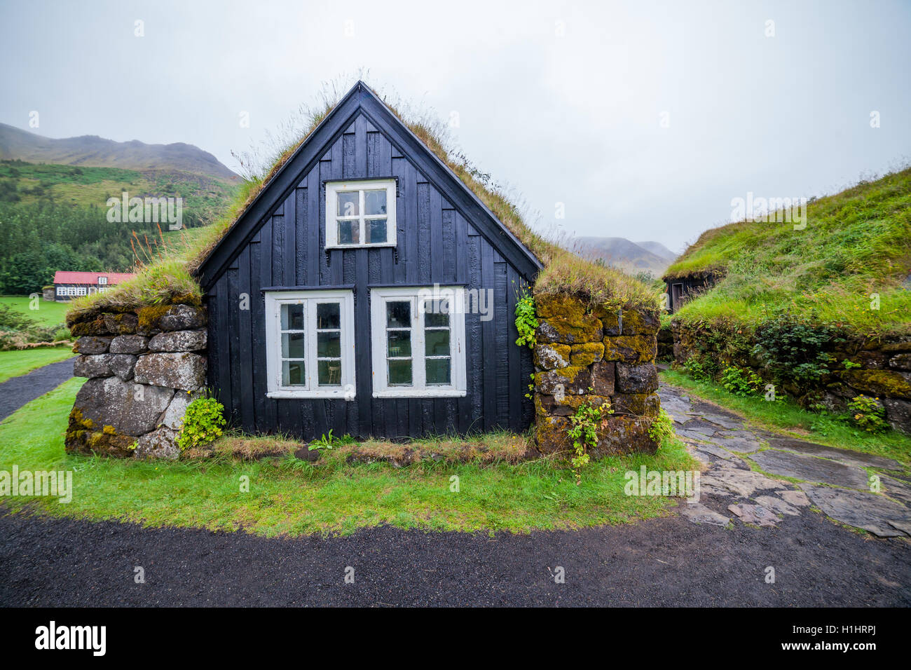 Tradizionale casa islandese Foto Stock