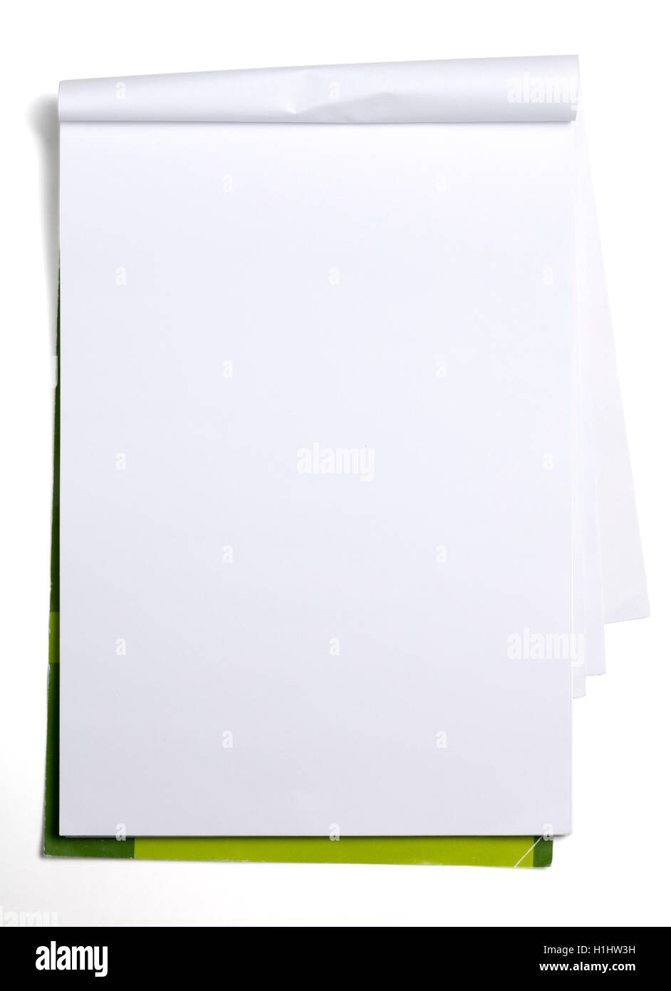 Usato vecchia carta bianca tablet isolato su bianco Foto Stock