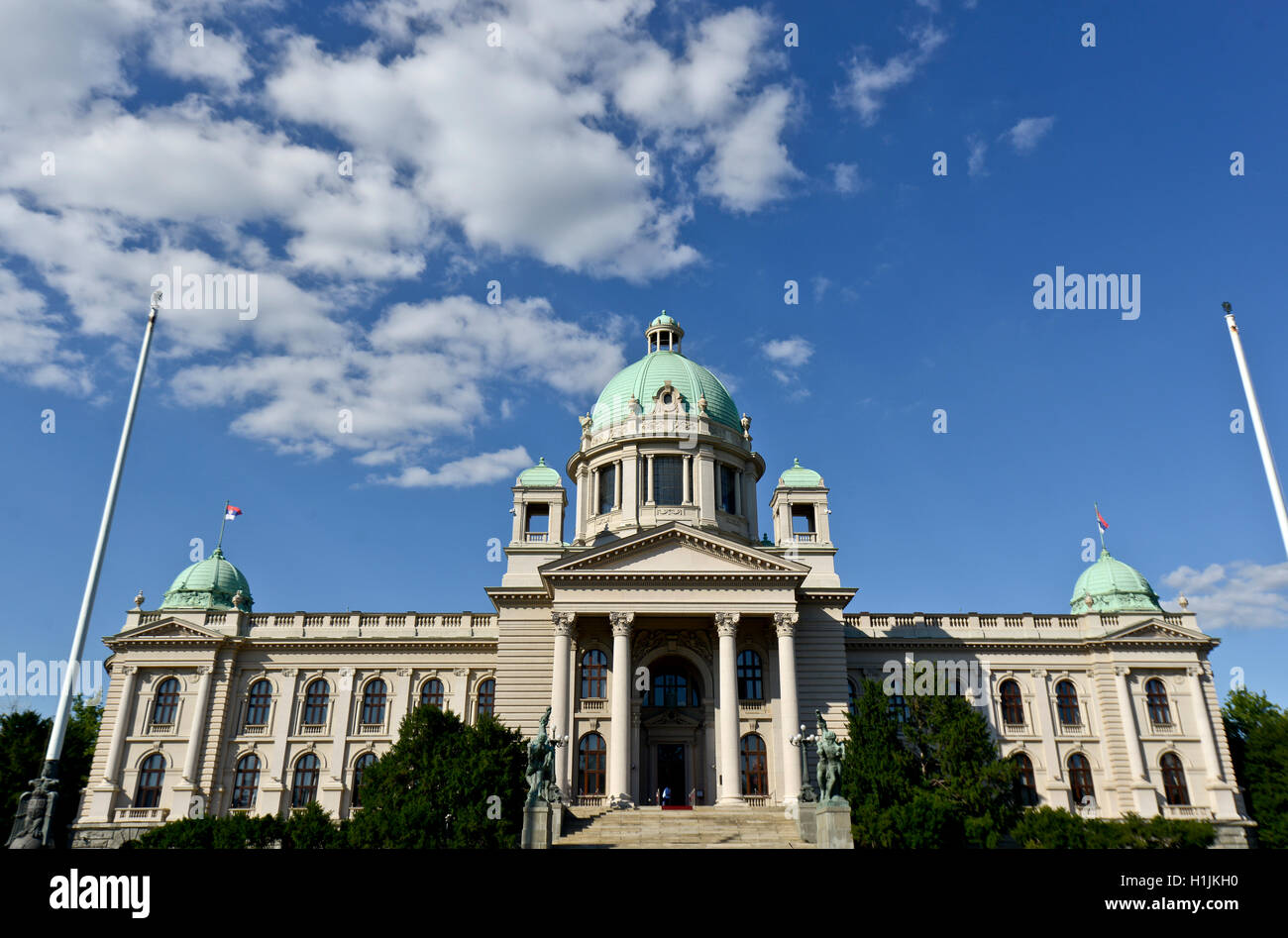 Assemblea nazionale della Serbia, vista frontale Foto Stock