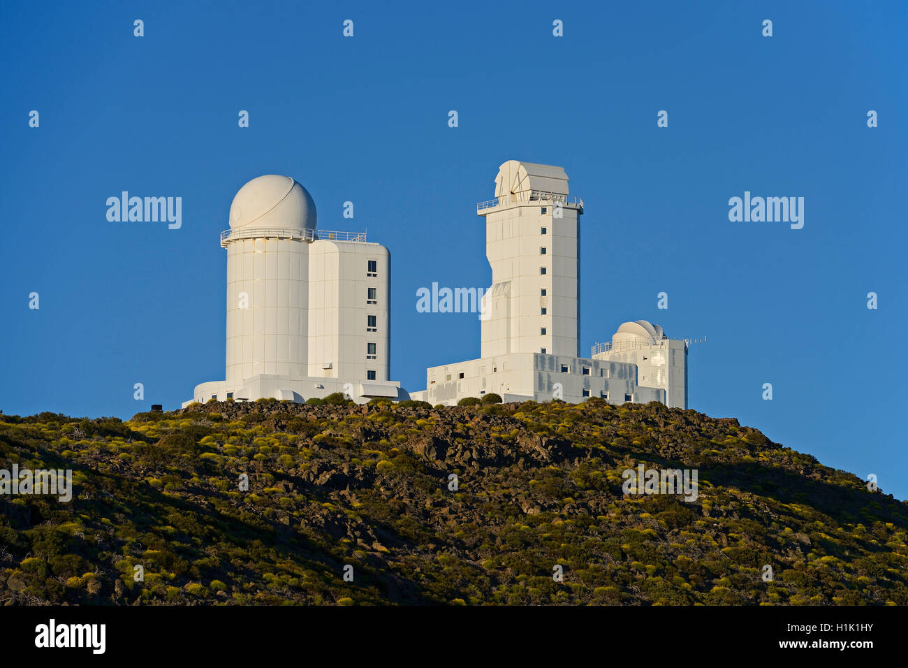Observatorio del Teide, Sternwarte Teide-Nationalpark im, UNESCO-Weltnaturerbe, Aguamansa, Teneriffa, Kanaren, Spanien Foto Stock
