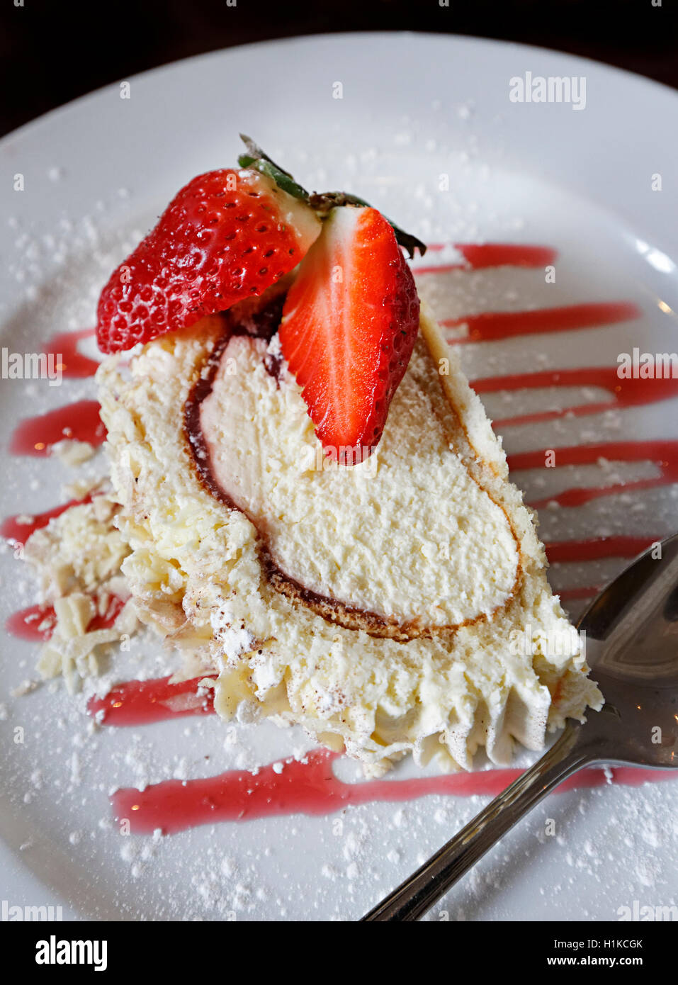 Fragole e gateau dessert Foto Stock