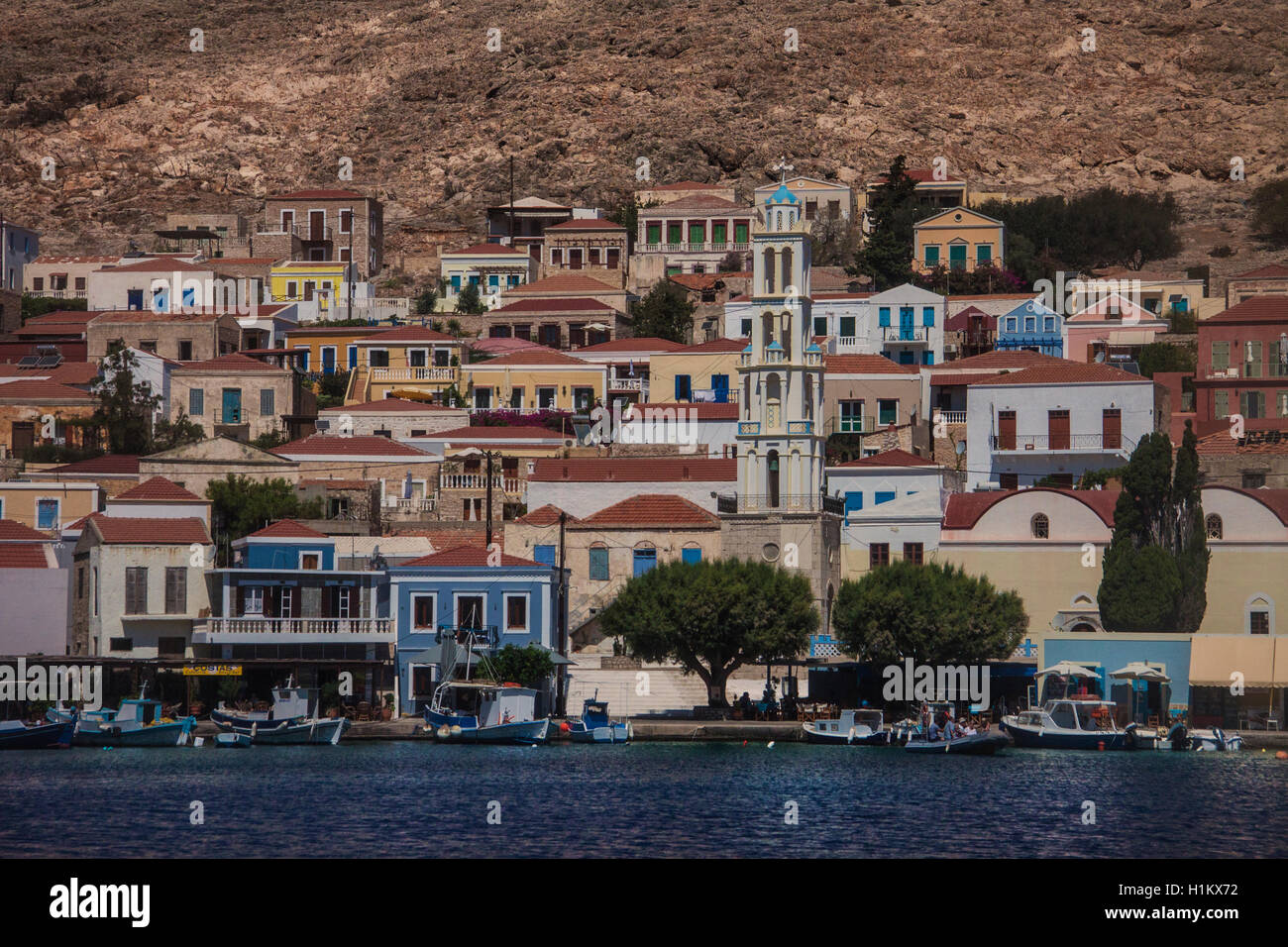 Porto di Halki in Grecia Foto Stock