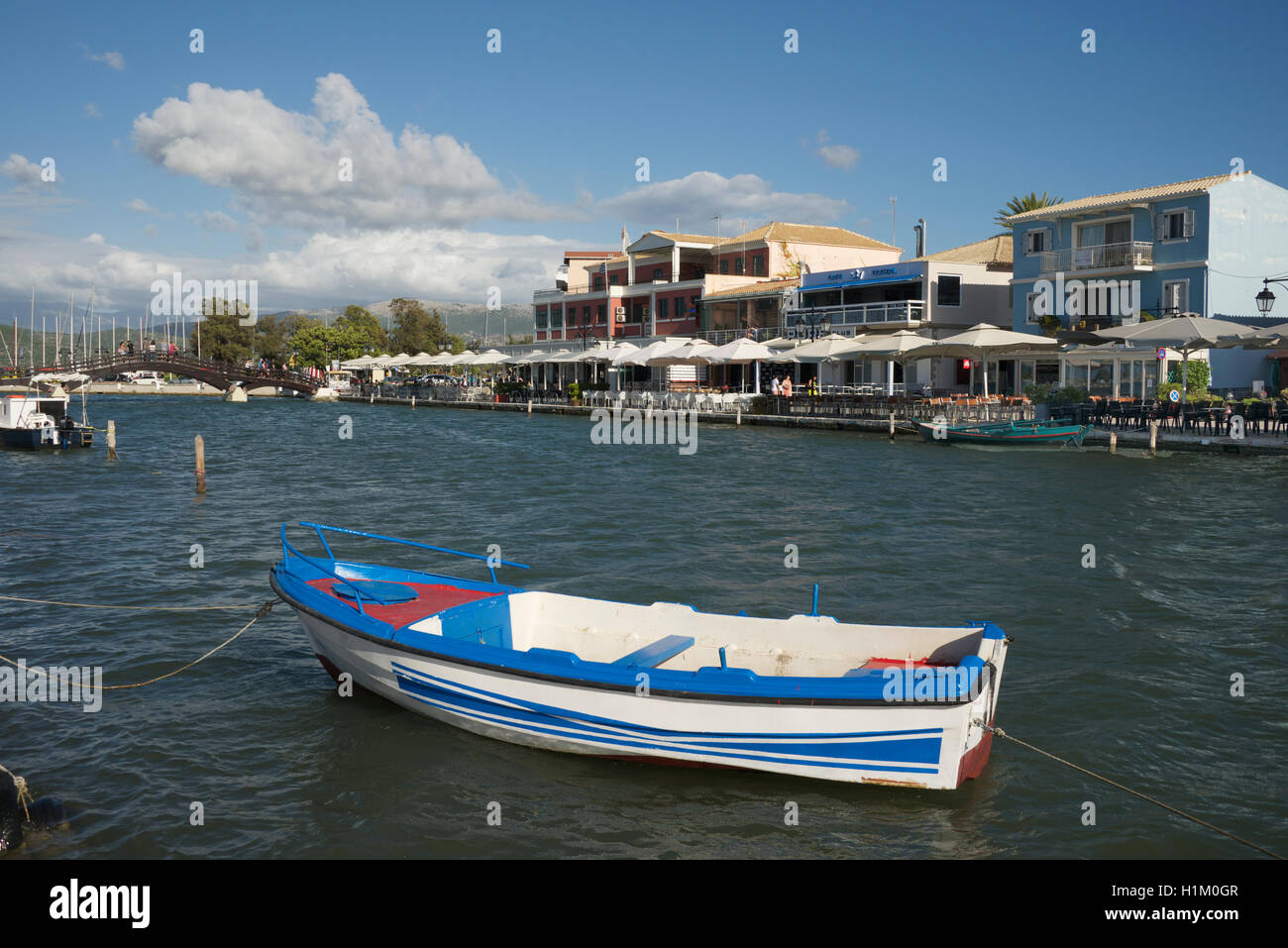 Canale Lefkas Lefkas citta ISOLE IONIE Grecia Foto Stock