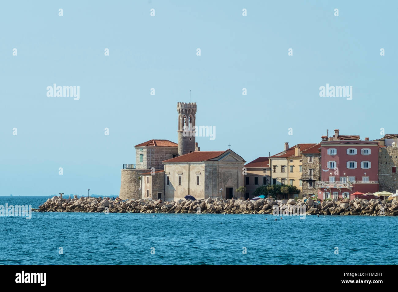Costa del Mediterraneo città di Pirano in Slovenia Foto Stock