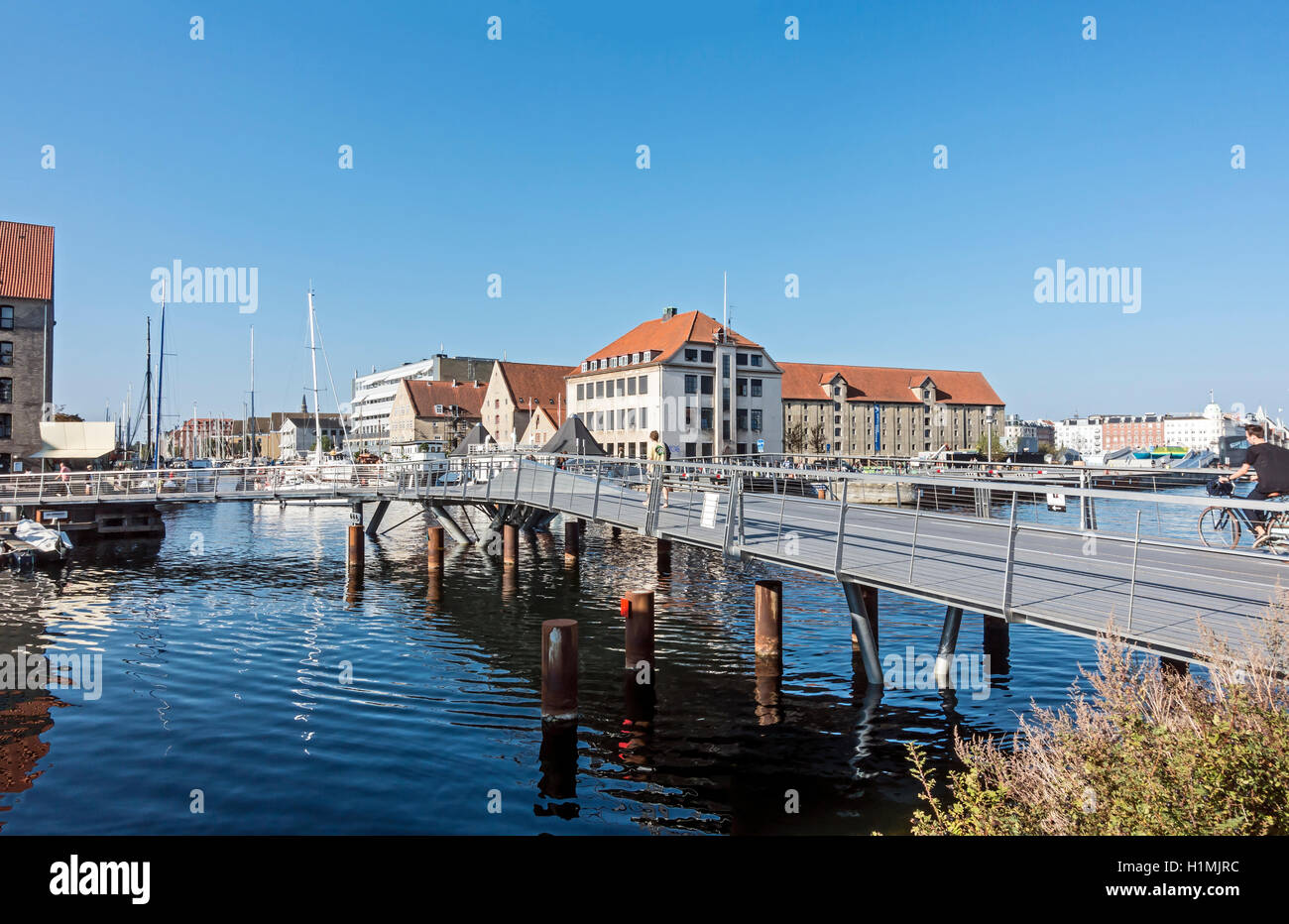 Trangravsbroen (la farfalla ponte) di Christianshavn Copenhagen DANIMARCA Foto Stock