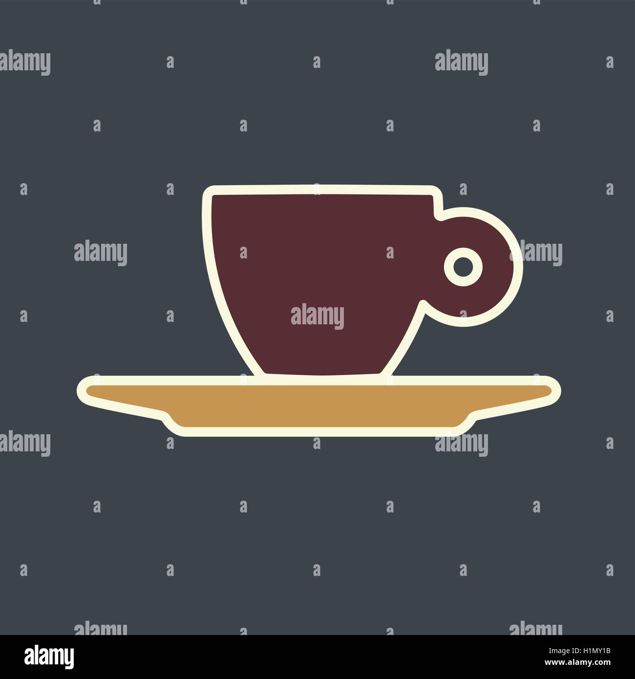 Tazza di caffè con design piatto Illustrazione Vettoriale